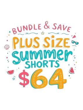 Women's Plus Size 18 Summer Shorts Capsule – Denim, Pink, White & Black”